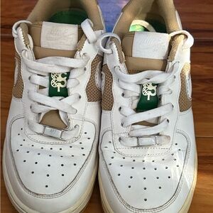 Nike Air Force 1 Low White Tan Green 6Y Youth